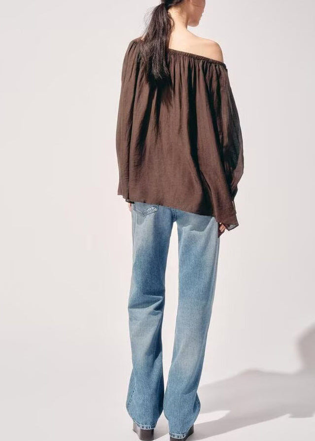 Kvinders Oversize Skjorte Top Rynket Stil 2