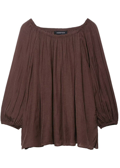 Kvinders Oversize Skjorte Top Rynket Stil 3