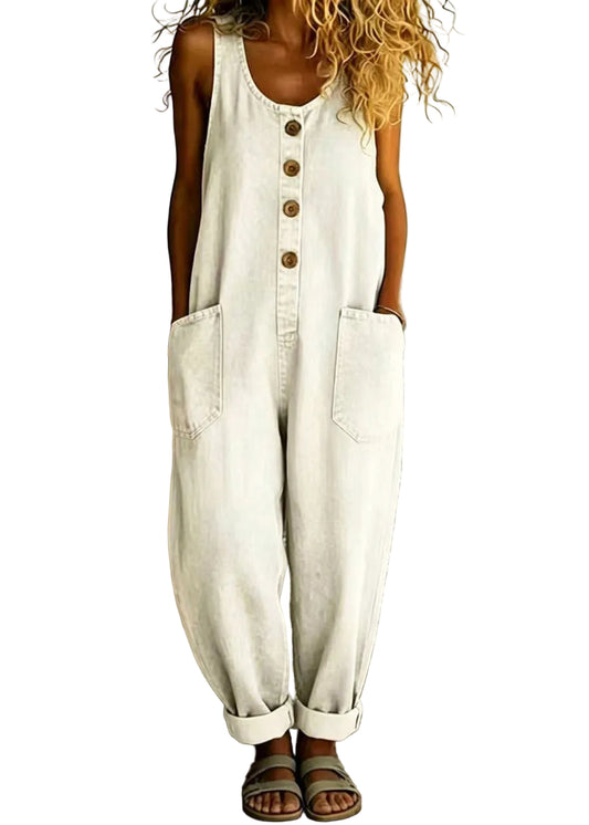 Kvinders Oversized Jumpsuit Vintage Stil 0