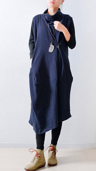 Kvinders Oversized Kaftan Kjole med Lynlås og Skulderdesign 1