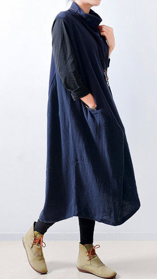 Kvinders Oversized Kaftan Kjole med Lynlås og Skulderdesign 2