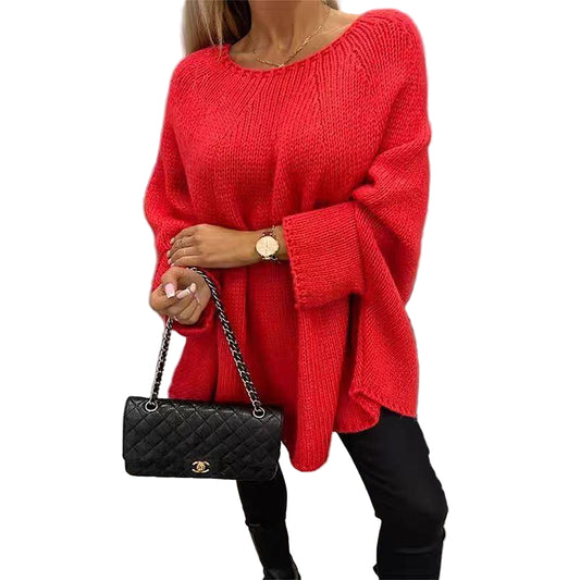 Kvinders Oversized Kappe Sweater Med Flagermusærmer 0