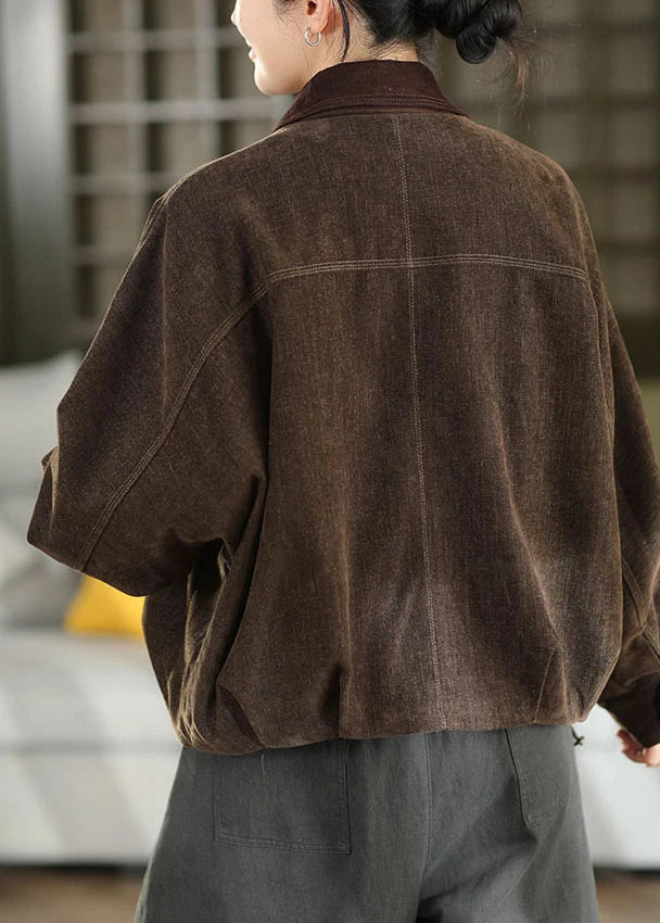 Kvinders Oversized Patchwork Bomuldsjakke Efterår 3