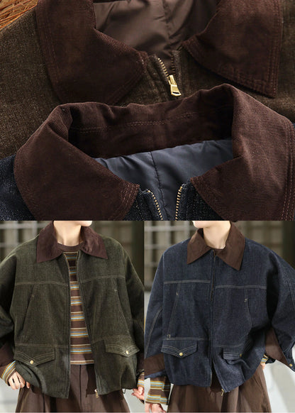 Kvinders Oversized Patchwork Bomuldsjakke Efterår 4