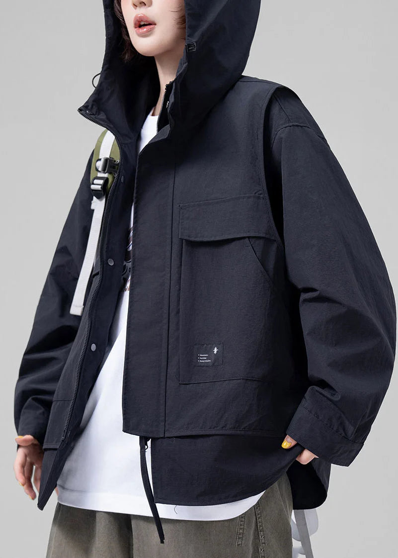 Kvinders Oversized Patchwork Frakke Todelt Efterårsstil 1