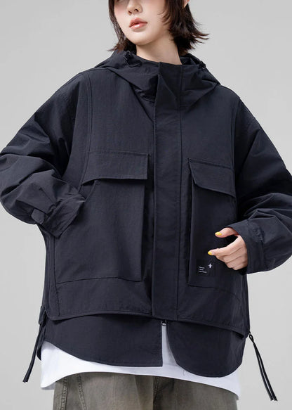 Kvinders Oversized Patchwork Frakke Todelt Efterårsstil 2
