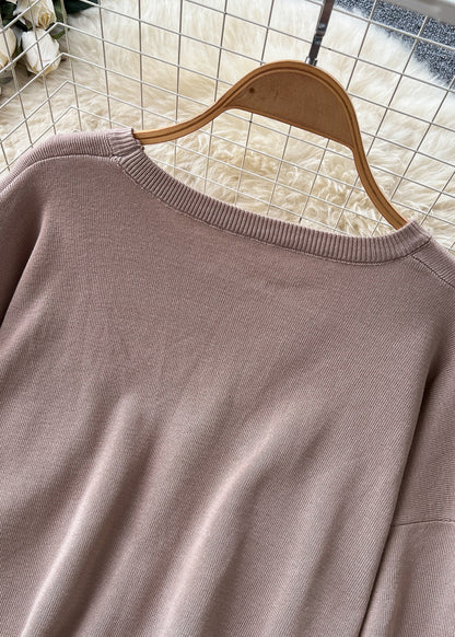 Kvinders Oversized Patchwork Strik Sæt med Lommer 2