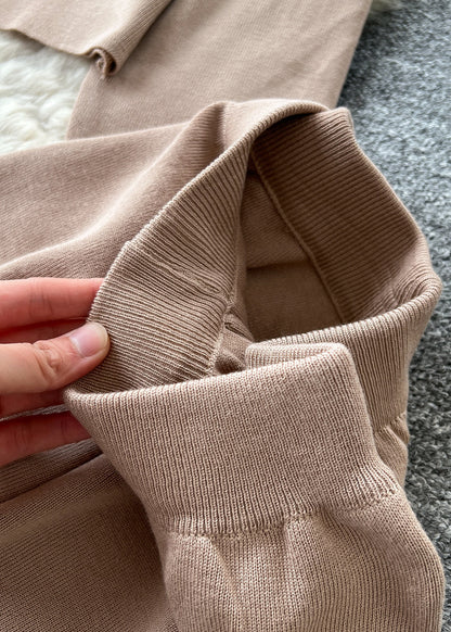 Kvinders Oversized Patchwork Strik Sæt med Lommer 4