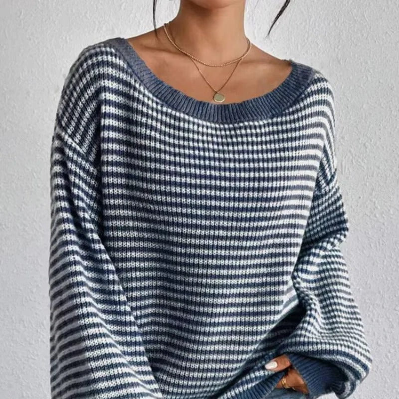 Kvinders Oversized Pullover Blød Strik med Lanternesleeves 4