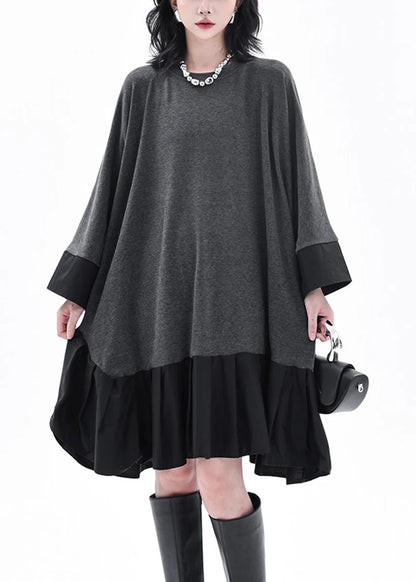 Kvinders Oversized Shift Kjole med Colorblock og Patchwork 0