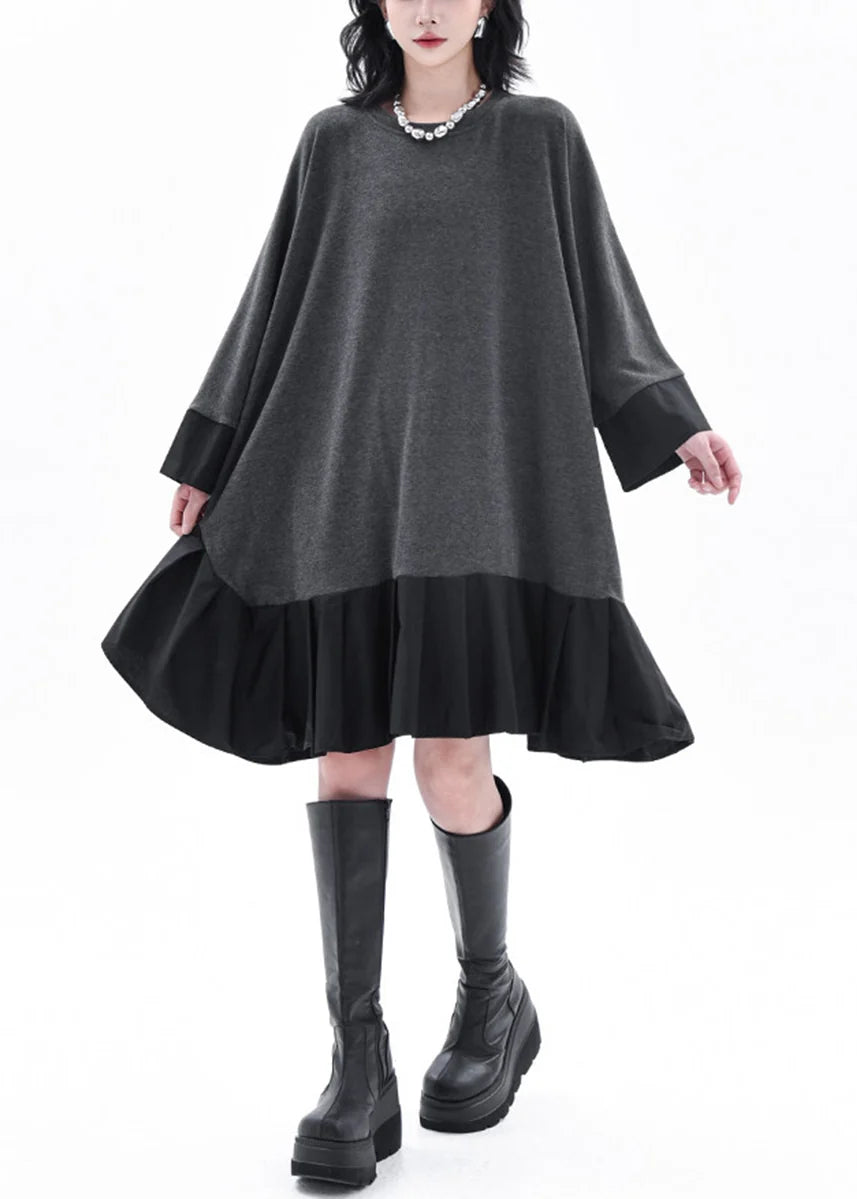 Kvinders Oversized Shift Kjole med Colorblock og Patchwork 1