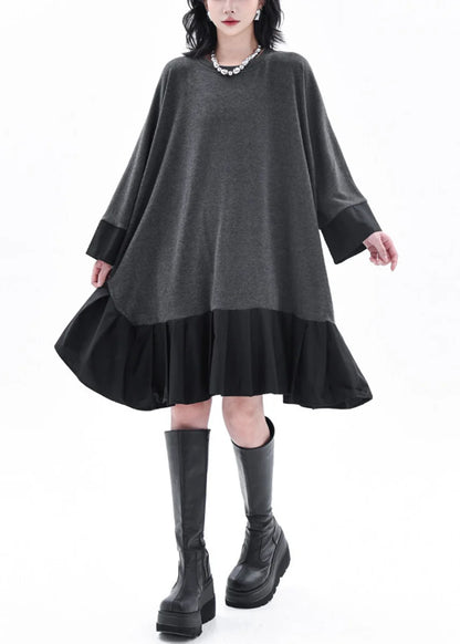 Kvinders Oversized Shift Kjole med Colorblock og Patchwork 1