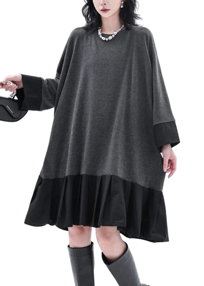 Kvinders Oversized Shift Kjole med Colorblock og Patchwork 2