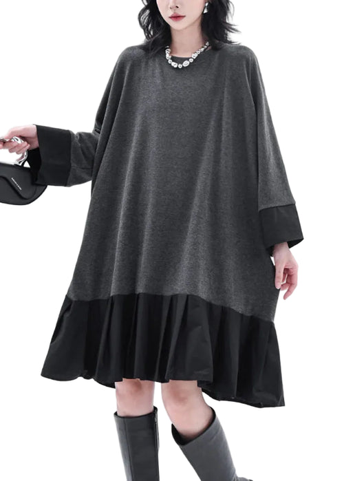 Kvinders Oversized Shift Kjole med Colorblock og Patchwork 2