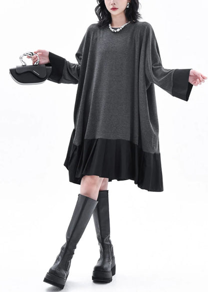 Kvinders Oversized Shift Kjole med Colorblock og Patchwork 3