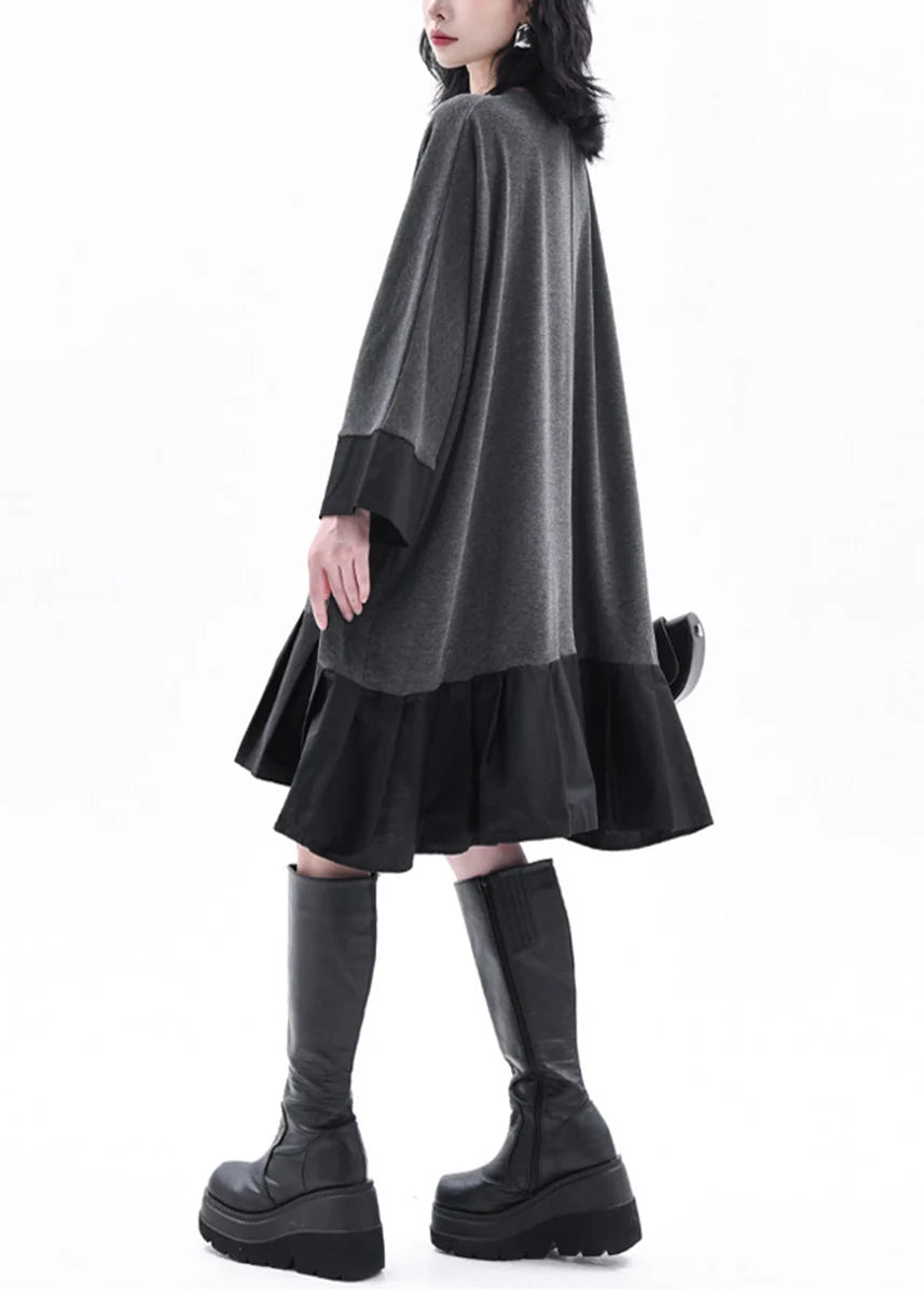Kvinders Oversized Shift Kjole med Colorblock og Patchwork 4