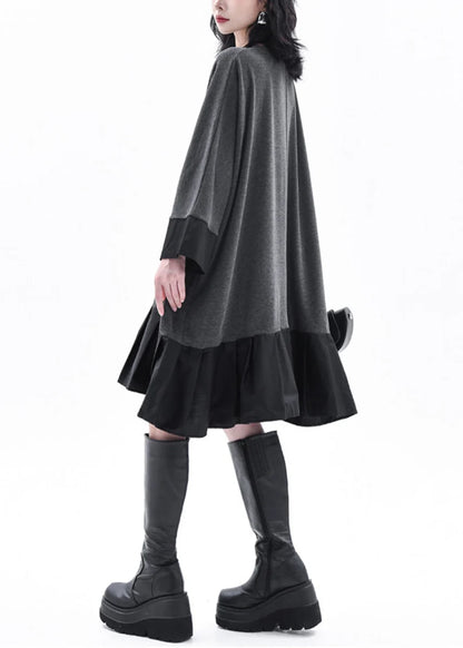 Kvinders Oversized Shift Kjole med Colorblock og Patchwork 4