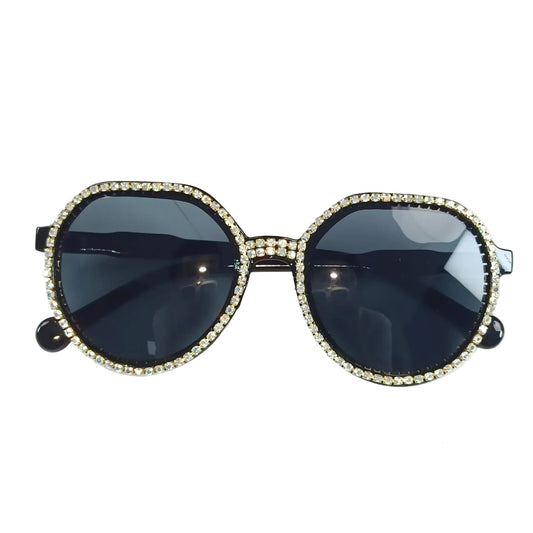 Kvinders Oversized Solbriller med Glitter 0