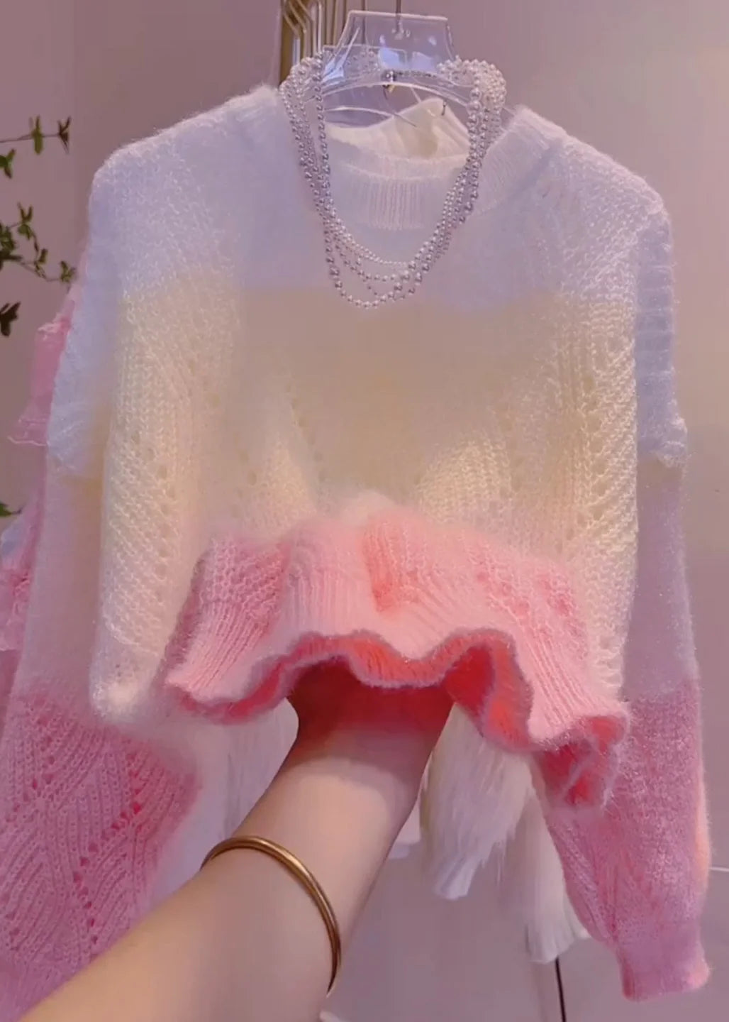 Kvinders Oversized Strikskjorte Boho Stil 3