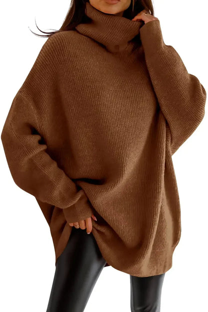 Kvinders Oversized Sweater Turtleneck Viskose Casual 3
