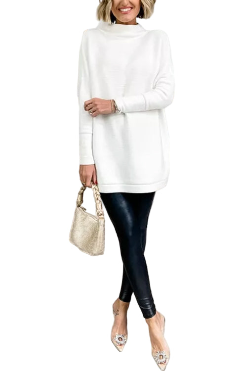 Kvinders Oversized Sweater med Falsk Halsudskæring 0