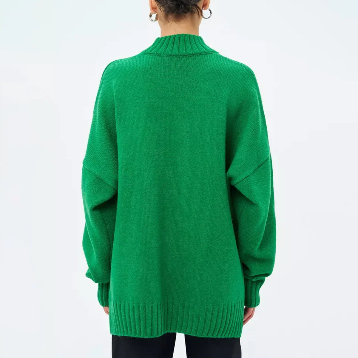 Kvinders Oversized Sweater med Halvhøj Hals 2