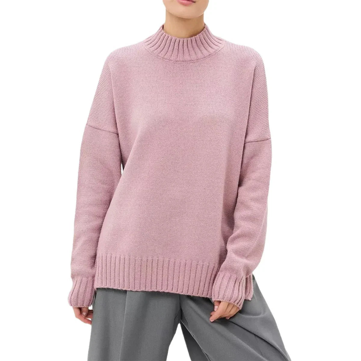 Kvinders Oversized Sweater med Halvhøj Hals 3