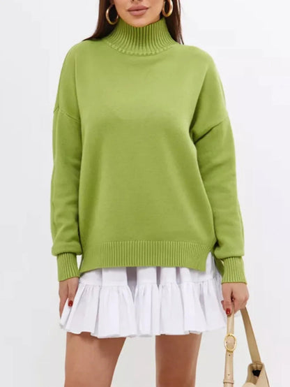 Kvinders Oversized Sweater med Halvhøj Hals 4