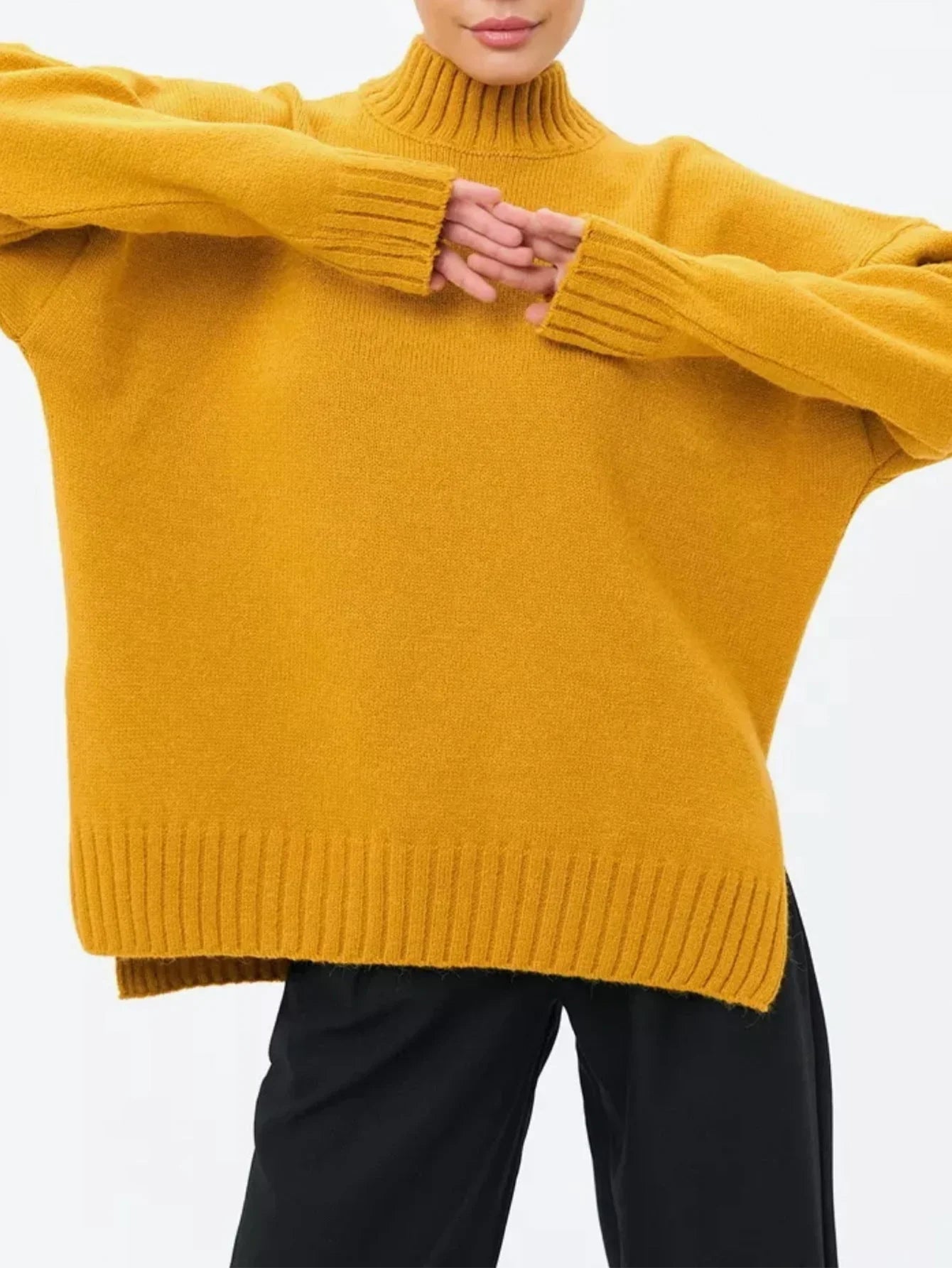 Kvinders Oversized Sweater med Halvhøj Hals 5