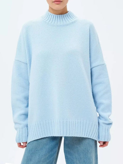 Kvinders Oversized Sweater med Halvhøj Hals 7