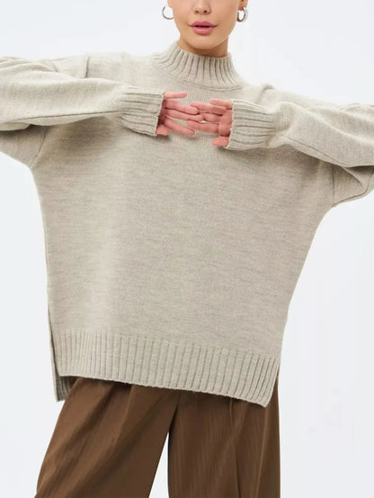 Kvinders Oversized Sweater med Halvhøj Hals 8
