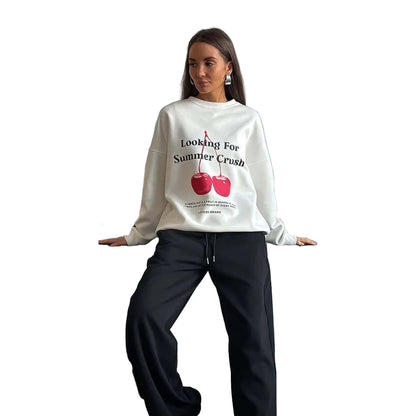 Kvinders Oversized Sweatshirt Grafisk Design 0