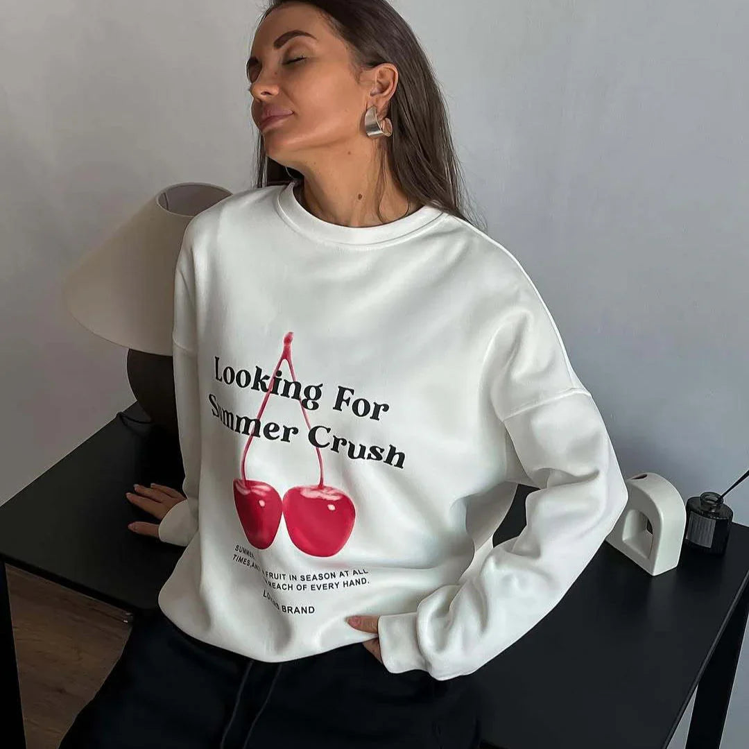 Kvinders Oversized Sweatshirt Grafisk Design 2