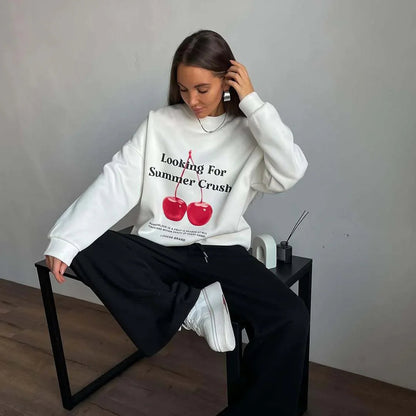 Kvinders Oversized Sweatshirt Grafisk Design 3