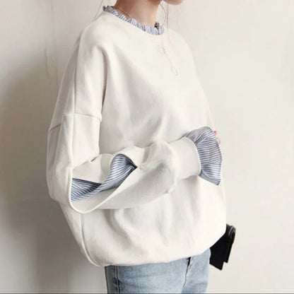 Kvinders Oversized Sweatshirt Med Flæsekant 1