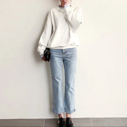 Kvinders Oversized Sweatshirt Med Flæsekant 2