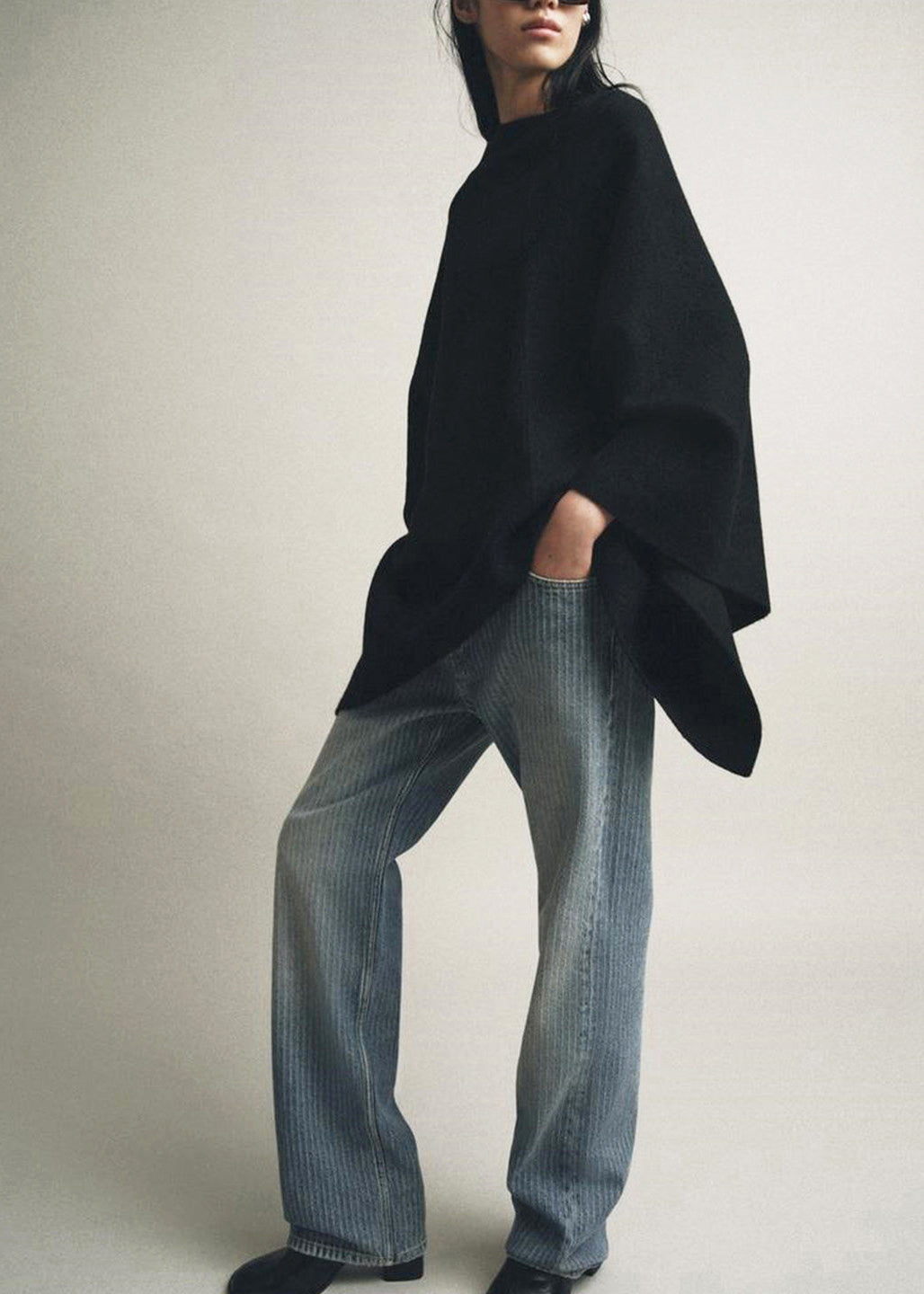 Kvinders Oversized Top med Kappeærmer Plus Size Moderne Stil 3