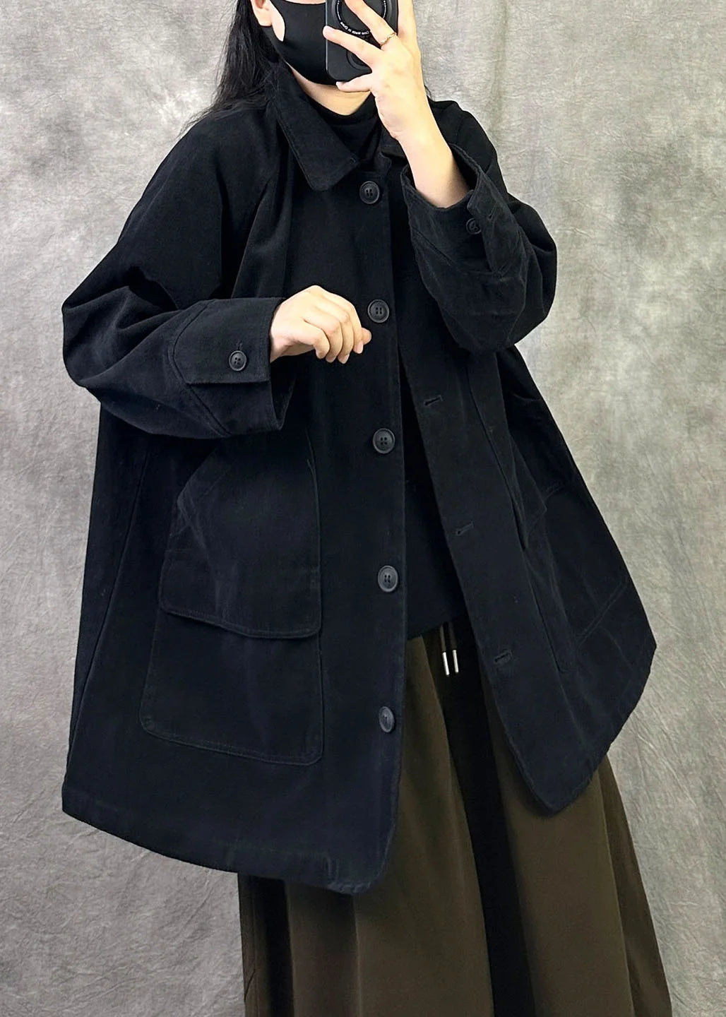 Kvinders Oversized Trenchcoat Patchwork Design 0