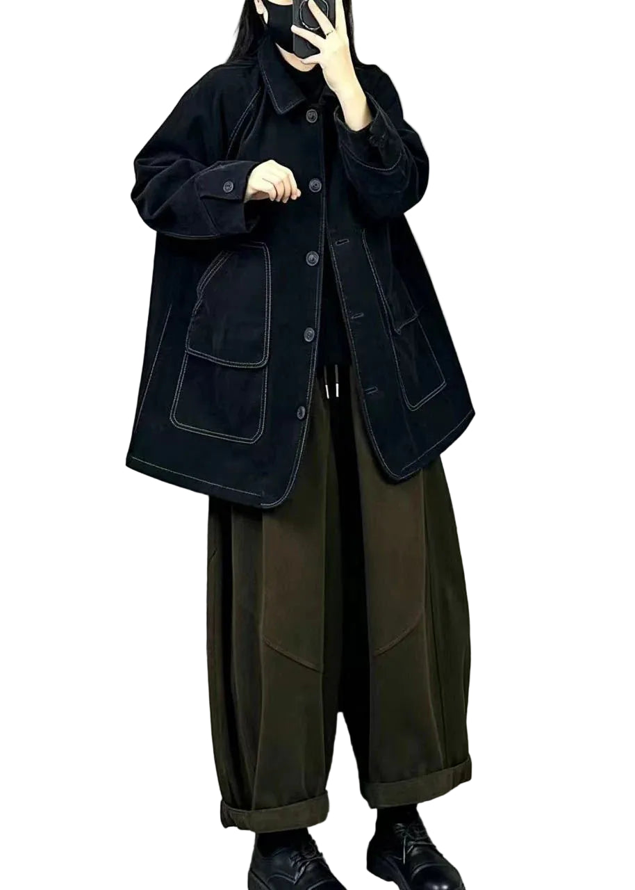 Kvinders Oversized Trenchcoat Patchwork Design 1