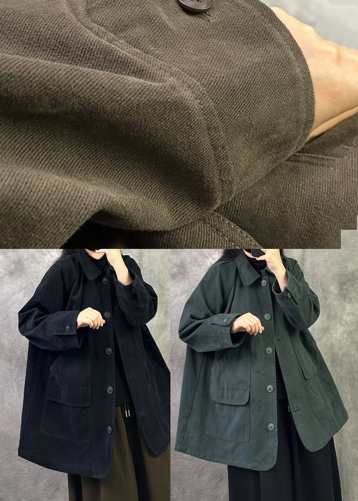 Kvinders Oversized Trenchcoat Patchwork Design 4