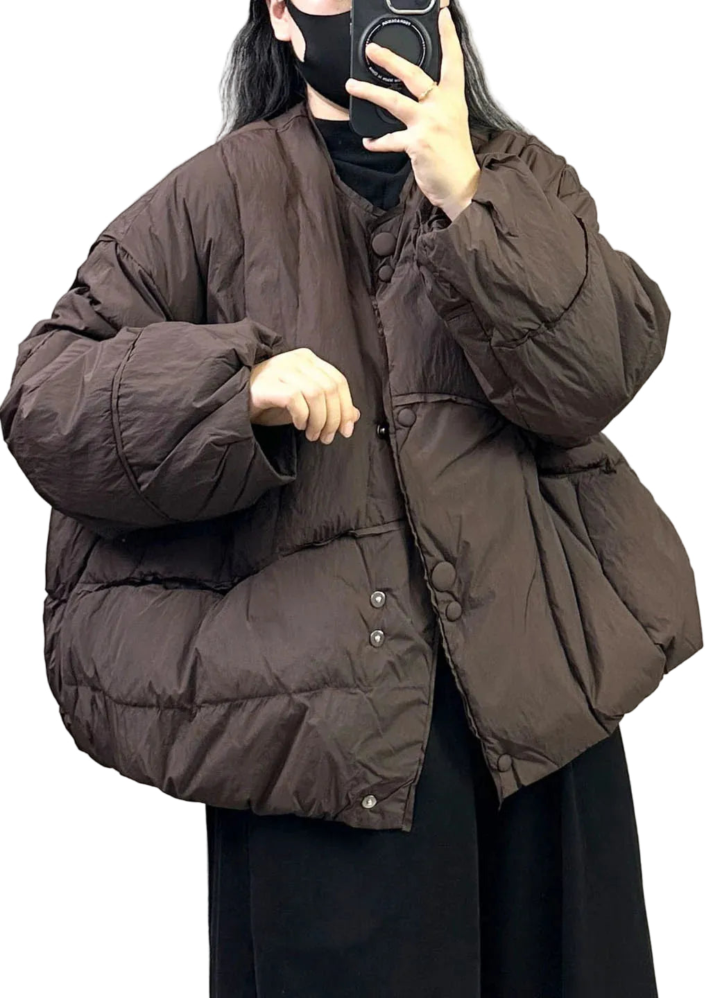 Kvinders Oversized Vinterfrakke Med Fyld 0