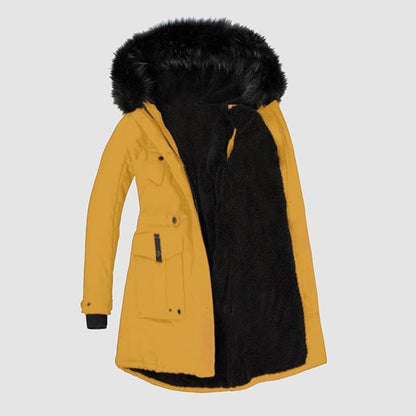 Kvinders Parka med Imiteret Pelskant 3