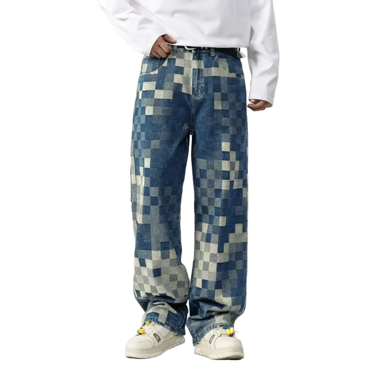 Kvinders Patchwork Denim Jeans Moderne Stil 0