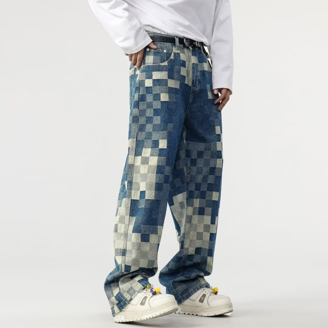 Kvinders Patchwork Denim Jeans Moderne Stil 1