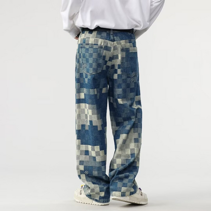 Kvinders Patchwork Denim Jeans Moderne Stil 2