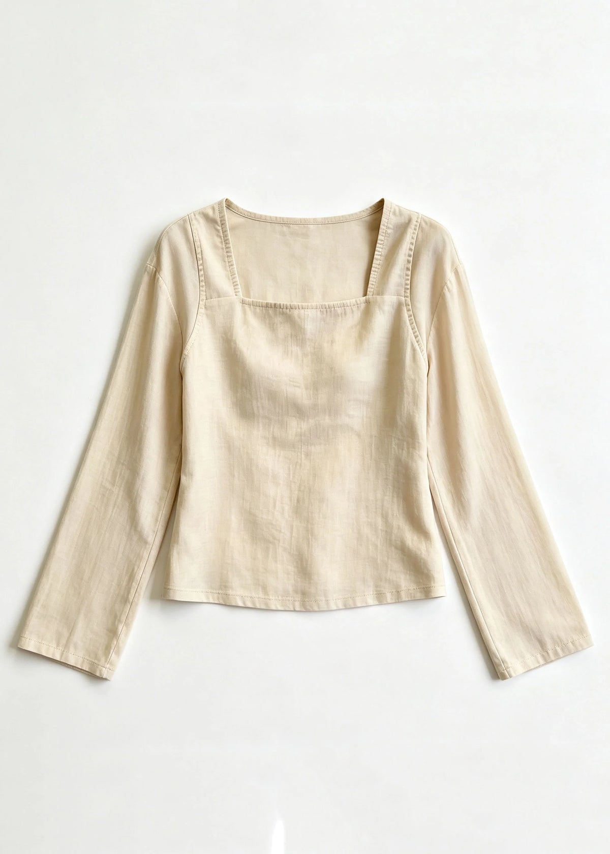 Kvinders Patchwork Top med Firkantet Krave i Efterårsstil 4