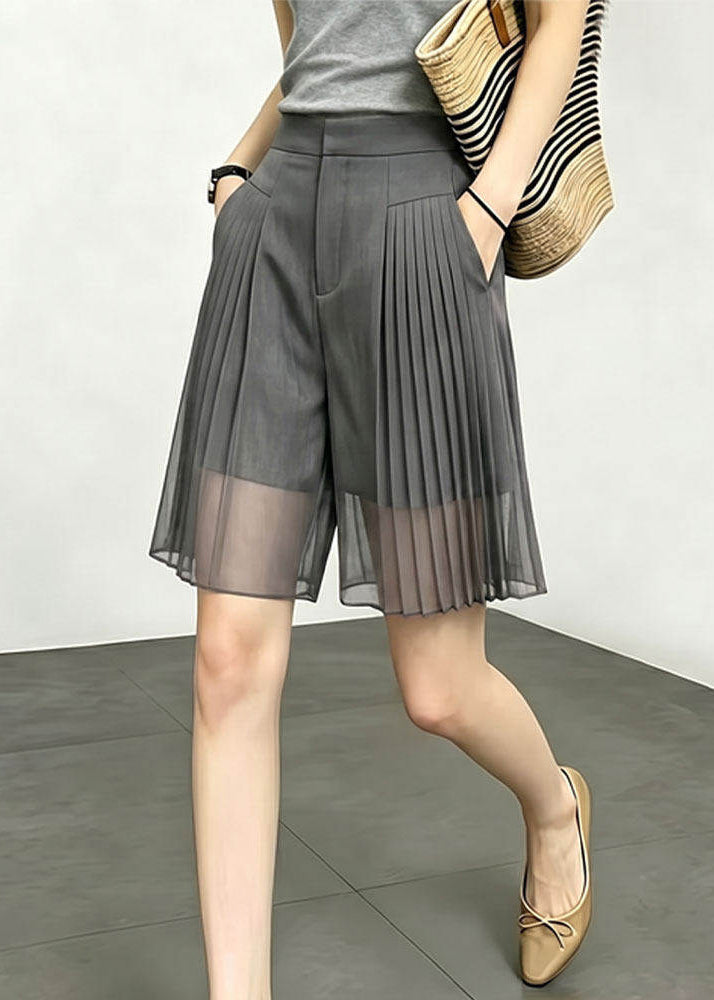 Kvinders Patchwork Tulle Shorts med Rynket Design 2
