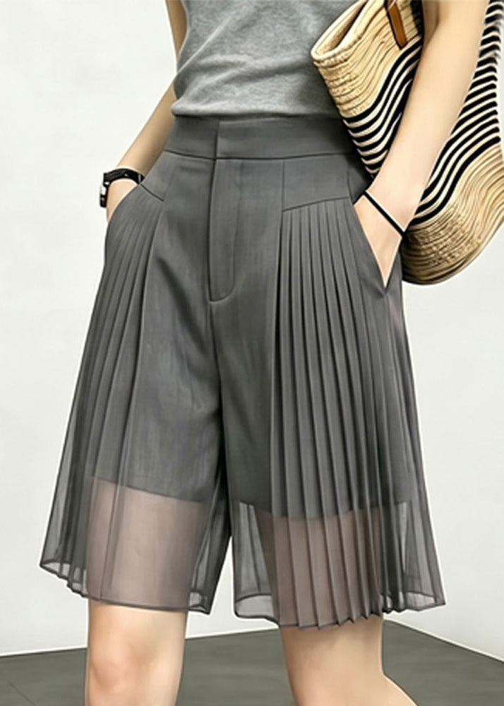 Kvinders Patchwork Tulle Shorts med Rynket Design 3