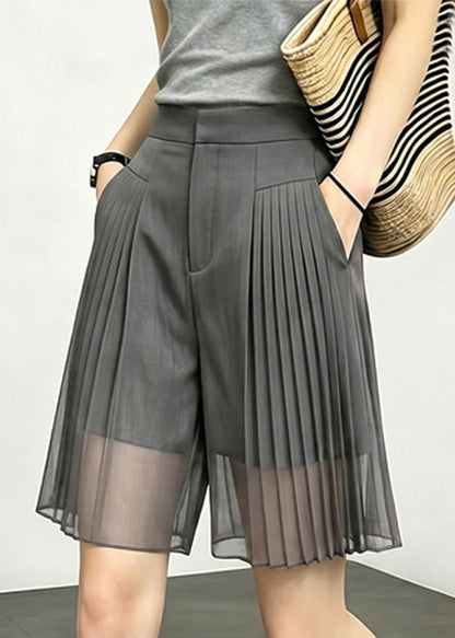 Kvinders Patchwork Tulle Shorts med Rynket Design 3