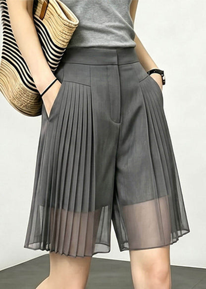 Kvinders Patchwork Tulle Shorts med Rynket Design 4